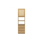 Miliboo biblioth�que �tag�re avec rangements finition bois clair ch�ne et cannage rotin l50 cm seville ...