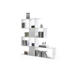 Miliboo bibliothque ouverte sparateur design blanc laqu brillant l139 cm como