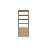 Miliboo biblioth�que avec rangements finition bois clair ch�ne et m�tal noir l80 cm maxence