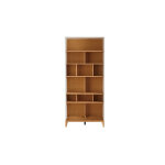 Miliboo biblioth�que scandinave en bois clair ch�ne et blanc l90 cm abel