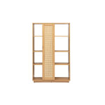 Miliboo biblioth�que s�paratrice avec rangements finition bois clair ch�ne et cannage rotin l100 cm alicante ...