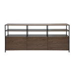 Miliboo buffet bas finition bois fonc� noyer et m�tal noir l180 cm maxence