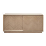 Miliboo buffet bas avec portes coulissantes en bois clair chne l160 cm arrow