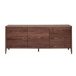 Miliboo buffet en bois fonc� noyer 2 portes 3 tiroirs 180 cm benja