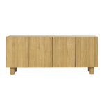 Miliboo buffet design en bois clair ch�ne massif grav� 4 portes l180 cm goshi