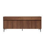 Miliboo buffet design en bois fonc noyer et mtal noir 4 portes 2 tiroirs l180 cm bliss