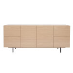 Miliboo buffet design finition bois clair ch�ne et m�tal noir 2 portes 4 tiroirs l180 cm alaska