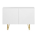 Miliboo buffet design grav blanc mat et mtal dor 2 portes l107 cm ozen