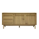 Miliboo buffet finition bois ch�ne 2 portes 3 tiroirs l160 cm yseult
