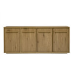 Miliboo buffet finition bois clair ch�ne 4 portes l180 cm lothaire