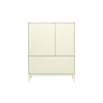 Miliboo buffet haut beige laqu� mat 2 portes 1 tiroir l90 cm gray