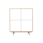 Miliboo buffet haut scandinave bois et blanc 4 portes l110 cm sid