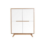 Miliboo buffet haut scandinave bois et blanc l110 cm helia