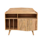 Miliboo buffet meuble de rangement vinyles en bois manguier massif l105 cm matahari