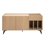 Miliboo buffet de rangement vinyles en bois clair finiton chne et mtal noir l140 cm seda