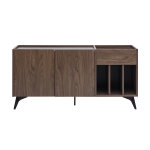 Miliboo buffet de rangement vinyles en bois fonc� finiton noyer et m�tal noir l140 cm seda