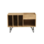 Miliboo buffet de rangement vinyles en bois manguier massif et mtal l90 cm boogie
