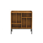 Miliboo buffet de rangement vinyles en bois massif et m�tal noir l76 cm blues