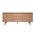 Miliboo buffet scandinave en bois clair fr�ne 2 portes 3 tiroirs l180 cm fifties
