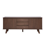 Miliboo buffet scandinave en bois fonc� noyer 2 portes 3 tiroirs l180 cm fifties