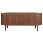 Miliboo buffet vintage en bois fonc noyer 2 portes coulissantes l160 cm epic