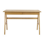 Miliboo bureau design avec rangements 2 tiroirs bois clair h�v�a l120 cm brook
