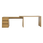 Miliboo bureau modulable avec rangements finition bois clair ch�ne l153 - 269 cm melvin