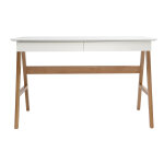 Miliboo bureau avec rangements 2 tiroirs scandinave blanc et bois clair ch�ne l120 cm brook