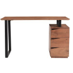 Miliboo bureau avec rangements 3 tiroirs industriel bois massif et mtal noir l130 cm horace