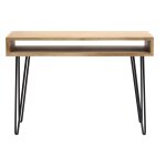 Miliboo bureau avec rangement en bois manguier massif et m�tal noir l116 cm vibes