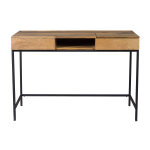 Miliboo bureau � rangements industriel bois manguier massif et m�tal noir l118 cm ypster