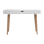 Miliboo bureau avec tiroir scandinave blanc et bois clair ch�ne l115 cm totem