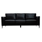 Miliboo canap� 3 places cuir noir et m�tal noir joplin