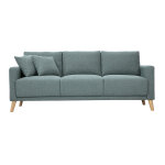 Miliboo canap� 3 places en tissu vert de gris et bois clair munik