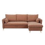 Miliboo canapé d'angle convertible réversible avec coffre 3 - 4 places en tissu effet velours terre brûlée ... Miliboo canapé d'angle convertible réversible avec coffre 3 - 4 places en tissu effet velours terre brûlée ...