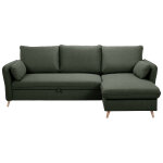 Miliboo canapé d'angle convertible réversible avec coffre 3 - 4 places en tissu vert kaki et bois clair ... Miliboo canapé d'angle convertible réversible avec coffre 3 - 4 places en tissu vert kaki et bois clair ...