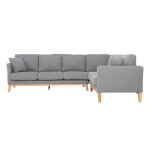 Miliboo canapé d'angle déhoussable scandinave 5 - 6 places en tissu gris clair et bois clair oslo Miliboo canapé d'angle déhoussable scandinave 5 - 6 places en tissu gris clair et bois clair oslo