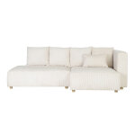 Miliboo canapé d'angle droit 3 places en tissu velours côtelé beige et bois clair harlem Miliboo canapé d'angle droit 3 places en tissu velours côtelé beige et bois clair harlem