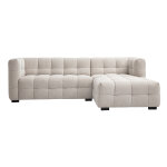 Miliboo canapé d'angle droit design 3 places en tissu effet velours texturé beige corto Miliboo canapé d'angle droit design 3 places en tissu effet velours texturé beige corto