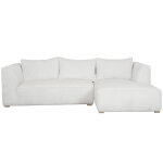 Miliboo canap� d'angle droit design en tissu velours c�tel� �cru 3 - 4 places panam