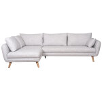 Miliboo canap� d'angle gauche scandinave 5 places en tissu gris clair chin� et bois clair creep