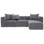 Miliboo canapé d'angle modulable 4 places en tissu chiné gris foncé kerry Miliboo canapé d'angle modulable 4 places en tissu chiné gris foncé kerry