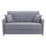 Miliboo canap� convertible 2 - 3 places en tissu gris et bois clair avec matelas 13 cm skandy