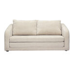 Miliboo canap convertible 2 places en tissu effet velours textur beige mahaut