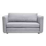 Miliboo canap convertible 2 places en tissu gris clair leon