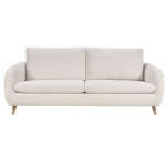 Miliboo canap� convertible 3 - 4 places en tissu effet velours beige avec matelas 10 cm leandre