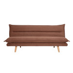 Miliboo canap� convertible 3 places en tissu chenille terre br�l�e et bois clair bingo