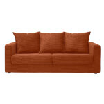 Miliboo canap convertible 3 places en tissu velours ctel terracotta avec matelas 13 cm bacio