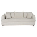 Miliboo canapé convertible déhoussable 3 - 4 places design haricot en tissu effet velours beige clair ... Miliboo canapé convertible déhoussable 3 - 4 places design haricot en tissu effet velours beige clair ...