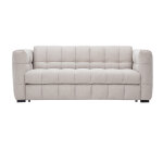 Miliboo canap� convertible design 3 places en tissu effet velours textur� beige corto